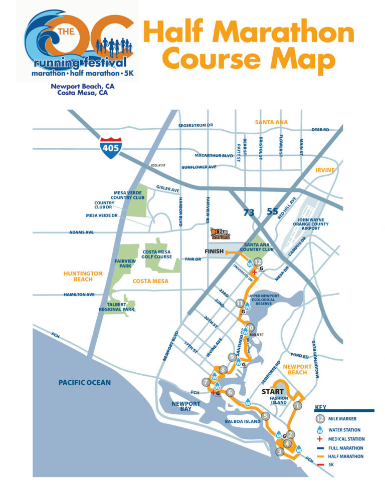 OC Half Marathon Course Map SDCCU OC Marathon OC Half Marathon & 5k