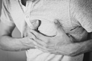 Man experiencing chest pain