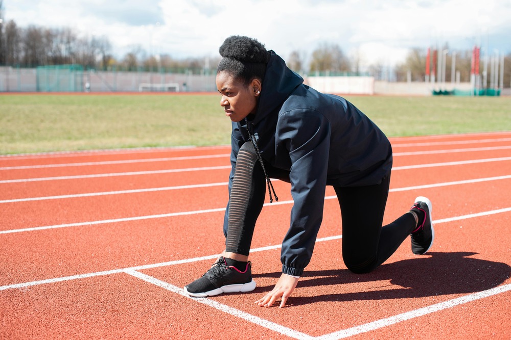 runner on a race track